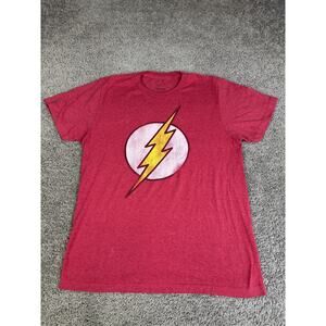 The Flash Shirt Mens M Red Lightning Bolt Graphic Tee Top Cotton Crewneck
